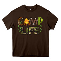 Chocolate Brown camp life Heavy Core Tee - BarkalooDesign