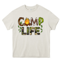Cream camp life Heavy Core Tee - BarkalooDesign