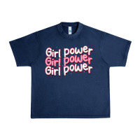Navy girl power Urban Heavy Tee - MaliasSmallBusiness