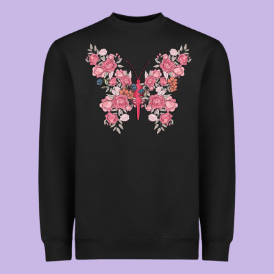 Floral Butterfly Heavyweight Sweatshirt Designed By Maliassmallbusiness