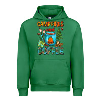 Emerald Campfires And Coffee Camping Coffee Urban Hoodie - FaDigitalArtStudio