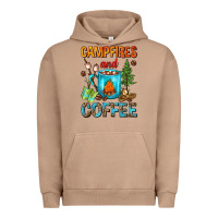 Pigment Burro Campfires And Coffee Camping Coffee Urban Hoodie - FaDigitalArtStudio