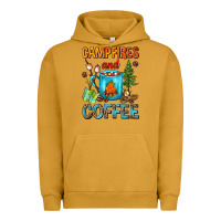 Pigment Peanut Butter Campfires And Coffee Camping Coffee Urban Hoodie - FaDigitalArtStudio