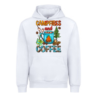 White Campfires And Coffee Camping Coffee Urban Hoodie - FaDigitalArtStudio