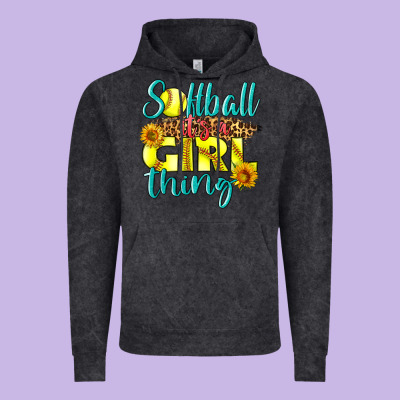 Softball It's A Girl Thing Vintage Hoodie Designed By Lillyallendesigns