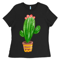 Black mexican cactus Ladies Tee - FaDigitalArtStudio