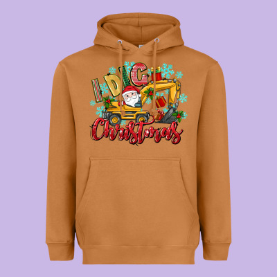 I Dig Christmas Heavyweight Hoodie Designed By Texasbilliewilder