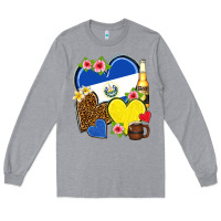 Heather Grey el salvador hearts Long Sleeve Tee - NancyCooperArtShop