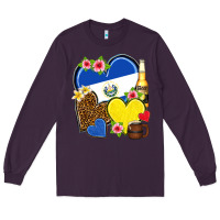 Plum el salvador hearts Long Sleeve Tee - NancyCooperArtShop