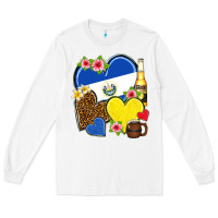 White el salvador hearts Long Sleeve Tee - NancyCooperArtShop