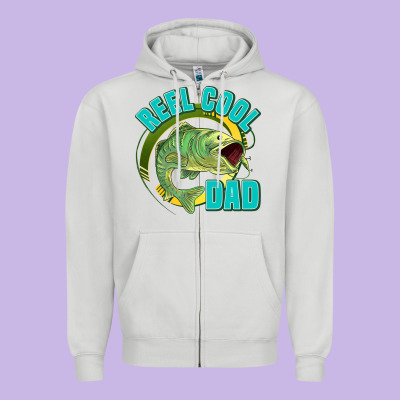 Reel Cool Dad Zipper Hoodie Designed By Jasminsmagicworld