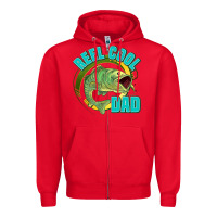 Red reel cool dad Zipper Hoodie - Jasminsmagicworld
