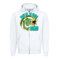 White reel cool dad Zipper Hoodie - Jasminsmagicworld