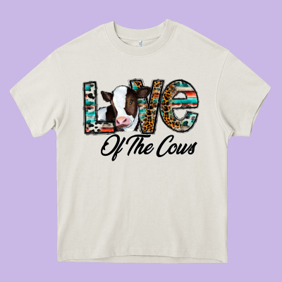 Love Of The Cows Heavy Core Tee Designed By Cowhidedigitalart