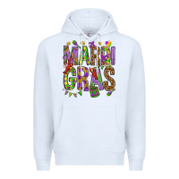 White Mardi Gras Premium Hoodie - HowdyJamesFarm