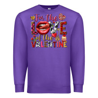 Purple For the love of the Valentine Premium Sweatshirt - HowdyJamesFarm