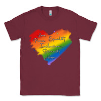 Burgundy kindness equality peace love inclusion diversity h Classic Tee - MaliasSmallBusiness