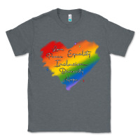 Charcoal Heather kindness equality peace love inclusion diversity h Classic Tee - MaliasSmallBusiness