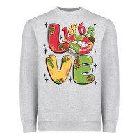 Heather Grey love juneteenth lips Heavyweight Sweatshirt - MaliasSmallBusiness
