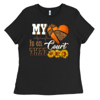 Black my heart is on that court Ladies Tee - HRA Design Shop