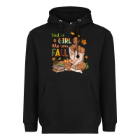 Black Just a girl who loves Fall afro woman Heavyweight Hoodie - NancyCooperArtShop