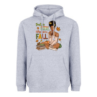 Heather Grey Just a girl who loves Fall afro woman Heavyweight Hoodie - NancyCooperArtShop
