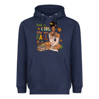 Navy Just a girl who loves Fall afro woman Heavyweight Hoodie - NancyCooperArtShop
