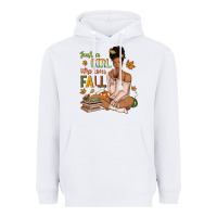 White Just a girl who loves Fall afro woman Heavyweight Hoodie - NancyCooperArtShop