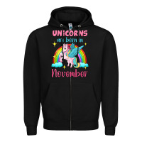 Black unicorns are born in november Zipper Hoodie - Jasminsmagicworld