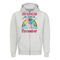 Dove Grey unicorns are born in november Zipper Hoodie - Jasminsmagicworld