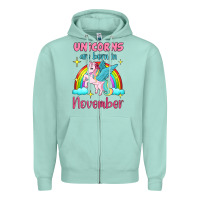 Seafoam unicorns are born in november Zipper Hoodie - Jasminsmagicworld
