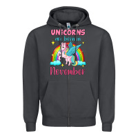 Smoke unicorns are born in november Zipper Hoodie - Jasminsmagicworld