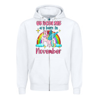 White unicorns are born in november Zipper Hoodie - Jasminsmagicworld