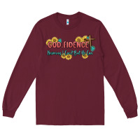 Burgundy god fidence Long Sleeve Tee - MaliasSmallBusiness