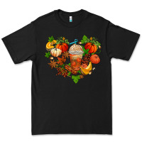 Black fall pumpkin heart Premium Tee - AdoDesignShop