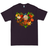 Plum fall pumpkin heart Premium Tee - AdoDesignShop
