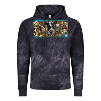 Cloud Black western cow turquoise’s white flowers license plate template Vintage Hoodie - BarkalooDesign