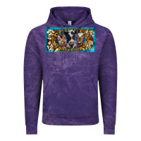 Cloud Purple western cow turquoise’s white flowers license plate template Vintage Hoodie - BarkalooDesign