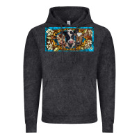 Vintage Black western cow turquoise’s white flowers license plate template Vintage Hoodie - BarkalooDesign