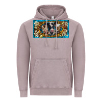 Vintage Zinc western cow turquoise’s white flowers license plate template Vintage Hoodie - BarkalooDesign