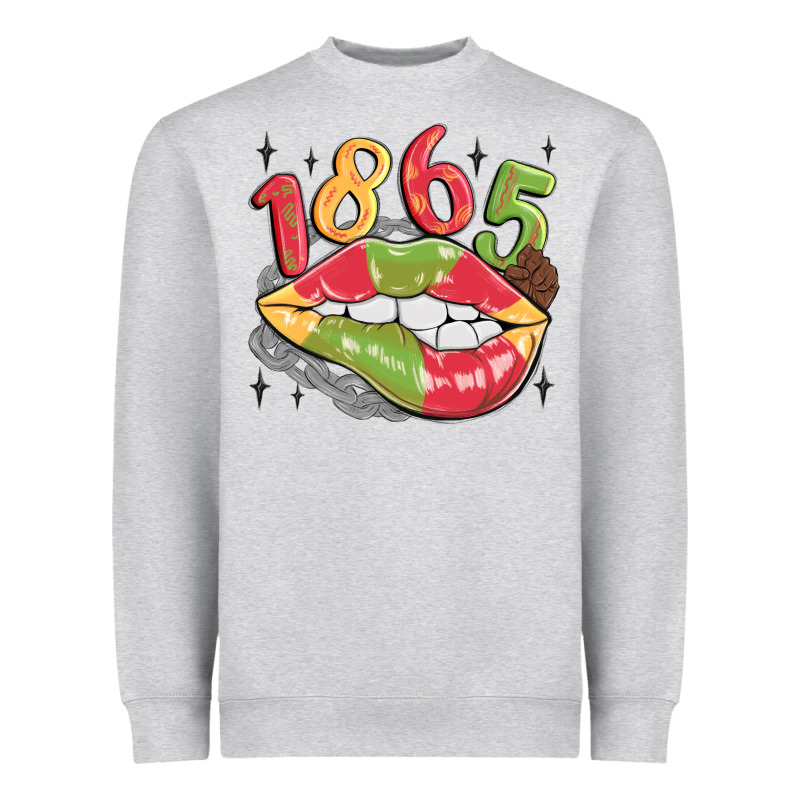 1865 Juneteenth Lips Heavyweight Sweatshirt by MaliasSmallBusiness | Teevron