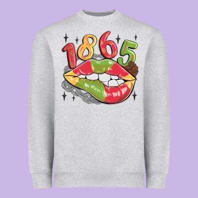 1865 Juneteenth Lips Heavyweight Sweatshirt Designed By Maliassmallbusiness