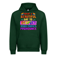 Forest Green what a beautiful day to respect other people Urban Hoodie - FaDigitalArtStudio
