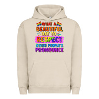 Pigment French Oak what a beautiful day to respect other people Urban Hoodie - FaDigitalArtStudio