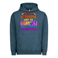 Pigment Midnight Navy what a beautiful day to respect other people Urban Hoodie - FaDigitalArtStudio