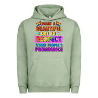 Pigment Oil Green what a beautiful day to respect other people Urban Hoodie - FaDigitalArtStudio