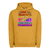 Pigment Peanut Butter what a beautiful day to respect other people Urban Hoodie - FaDigitalArtStudio