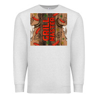 Oatmeal Heather grill master with bull skull Premium Sweatshirt - TumblerDesignByShophia