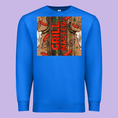Grill Master With Bull Skull Premium Sweatshirt Designed By Tumblerdesignbyshophia