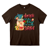 Chocolate Brown drink in my hand toes in the sand Heavy Core Tee - HRA Design Shop
